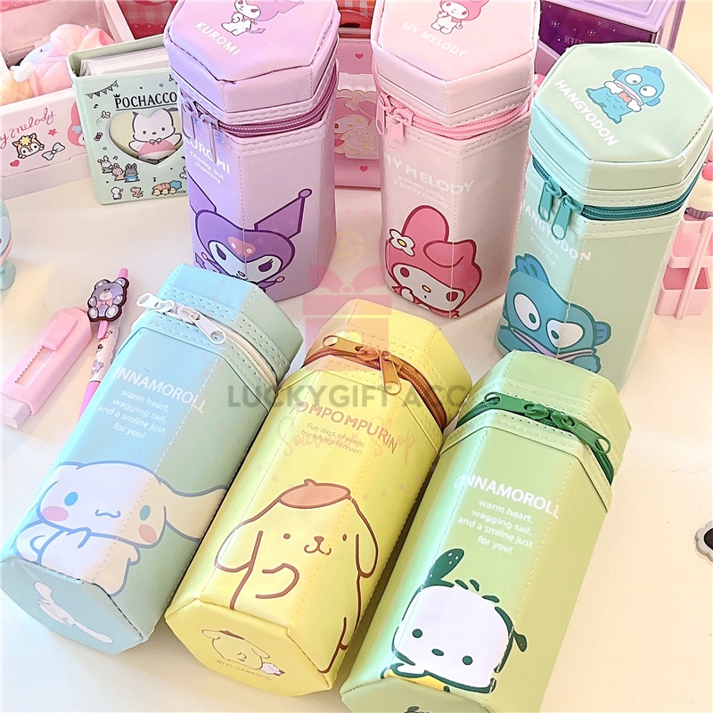 

WYNOLSHOP21 TEMPAT PENSIL HEXAGON MOTIF SANRIO / PENCIL CASE TABUNG CINNAMOROL MELODY KUROMI