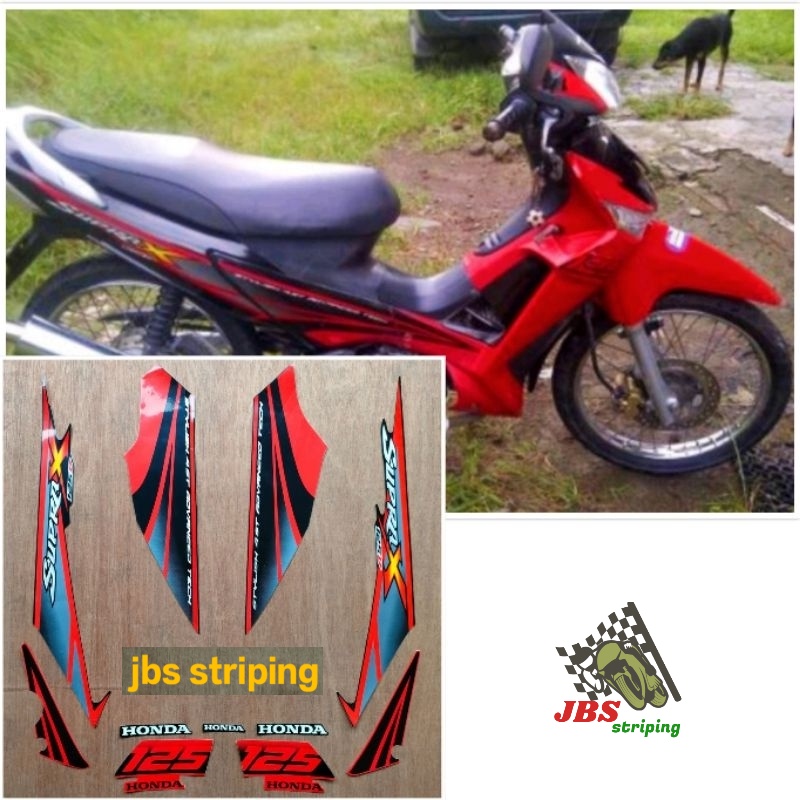 stiker supra 125 d striping  Honda Supra X 125 D merah tahun 2007 list body supra 125d