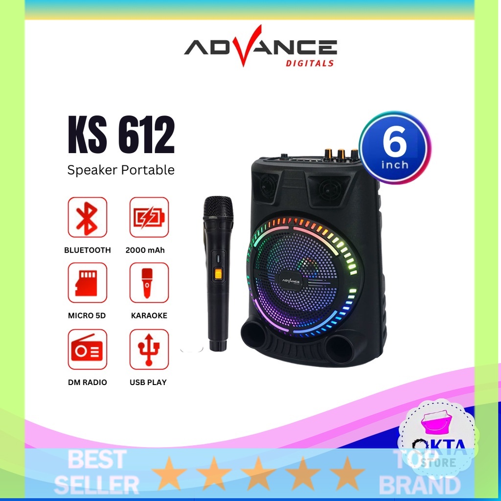 Advance Speaker Bluetooth KS612 6,5 inch Free Mic KS-612