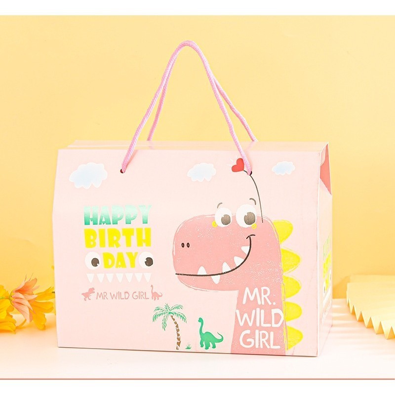 

PAPER BAG GOODIE BAG TAS SNACK SOUVENIR HAMPERS KADO PESTA ULANG TAHUN ANAK DINO DINOSAURUS YANG LARGE