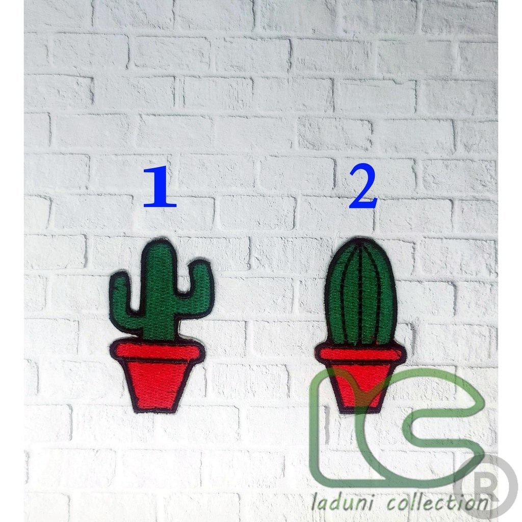 Bordir PATCH BORDIR KAKTUS / PATCH BORDIR TEMPEL Bordir Nama Custom Nama Dada