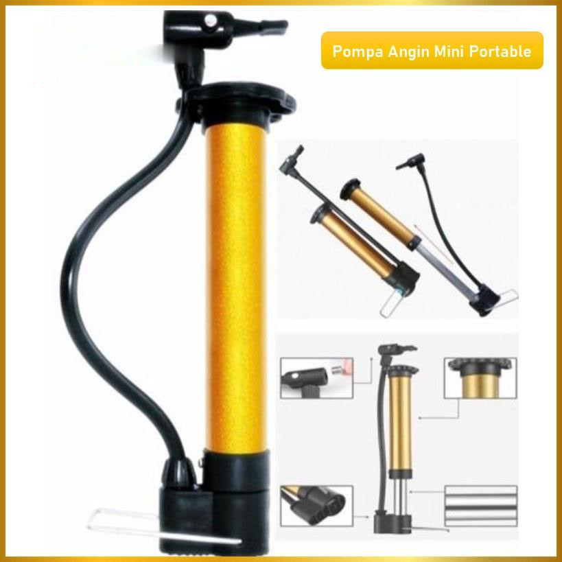 Pompa Angin Ban Manual Sepeda Motor Mobil Bola Kasur Angin Mini Portable