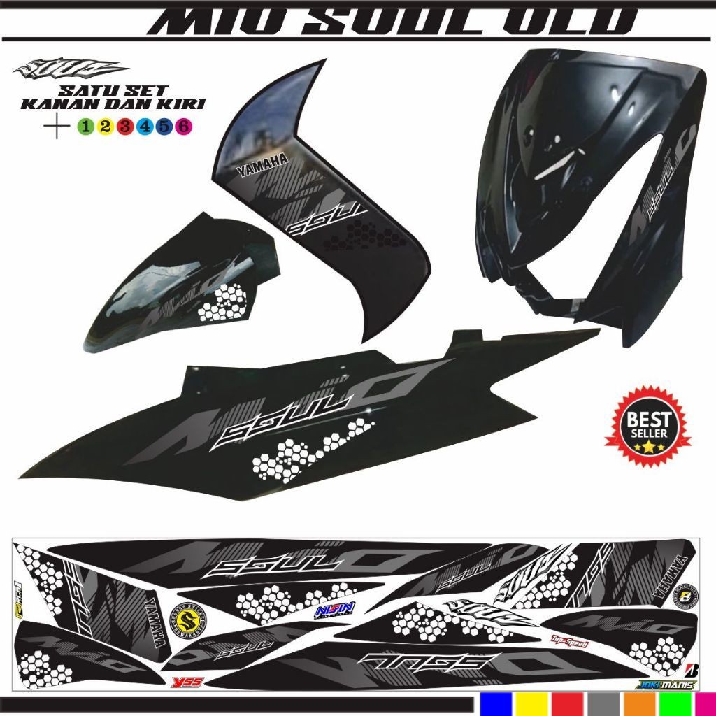 STIKER VARIASI STRIPING POLET MOTOR MIO SOUL KARBU / STIKER MOTOR MIO SOUL OLD STIKER KEREN