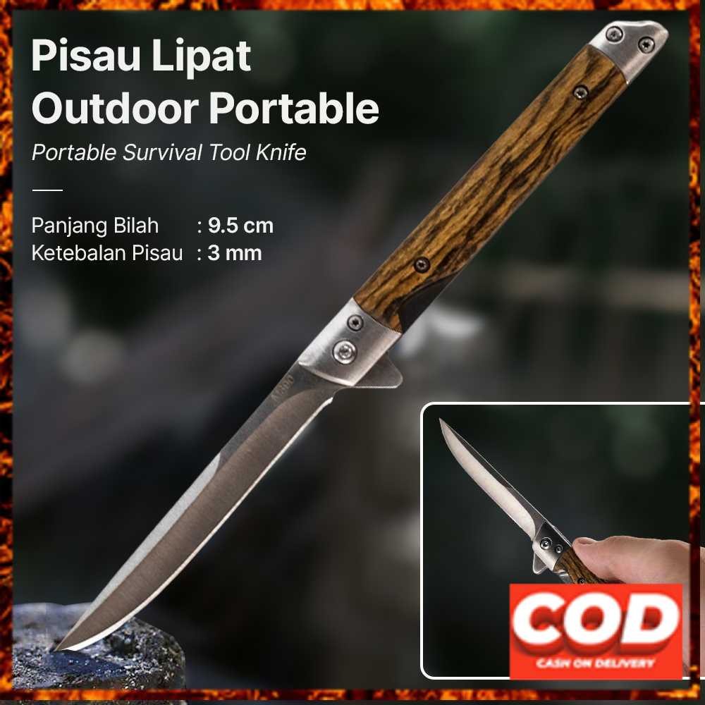 DMS Pisau Lipat Outdoor Portable Knife Survival Tool - M390