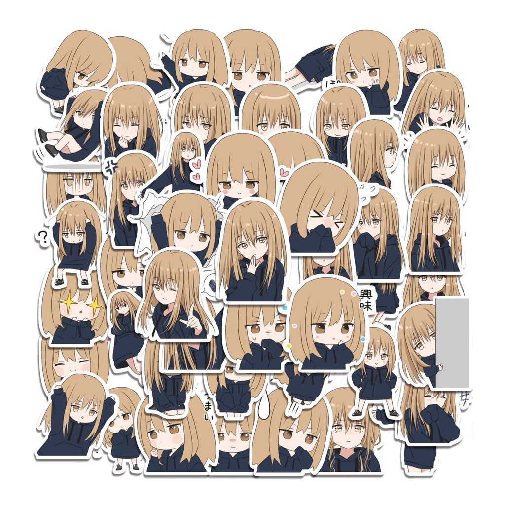 

COD 50 Pcs Stiker Hoodie Girl Lucu Anti Air Untuk Dekorasi Notebook Sepeda Skateboard Handphone