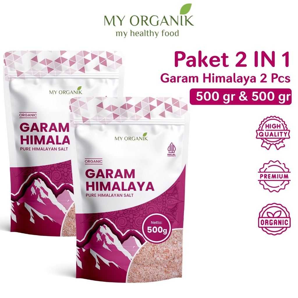 

My Organik Garam Himalayan Himalaya 2 x 500gr Pink Himalayan Salt Original Premium