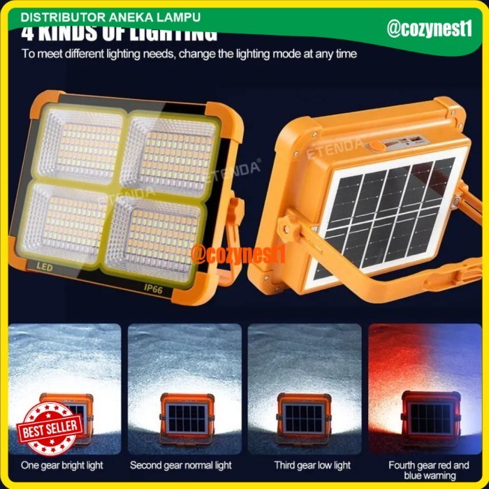 100% Asli Lampu Sorot Tembak LED Tenaga Surya / Solar Emergency Light - Sorot - 336 LED