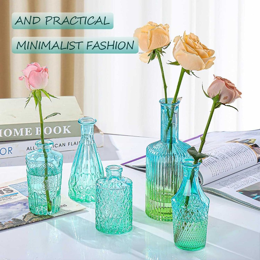 

promo fantastis Februari FYANYY Vas Bunga Botol Kaca Estetik Multifungsi Flower Vases 5 PCS - FN-55 Root Bloom