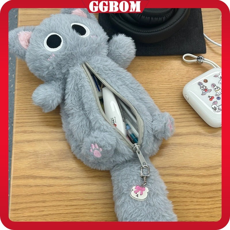

Tas Pensil Kucing Lucu Korea Kotak Pensil Boneka Mewah Tas Alat Tulis Berkapasitas Besar Tas Penyimpanan Alat Tulis