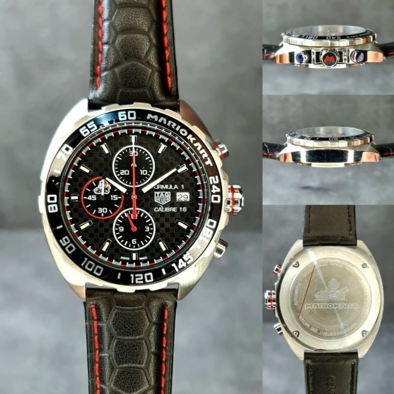 JAM TANGAN PRIA TAG HEUER FORMULA 1 CALIBRE 16 LEATHER JAPAN QUARTZ SUPER GRADE AAA DIAMETER 42mm #h