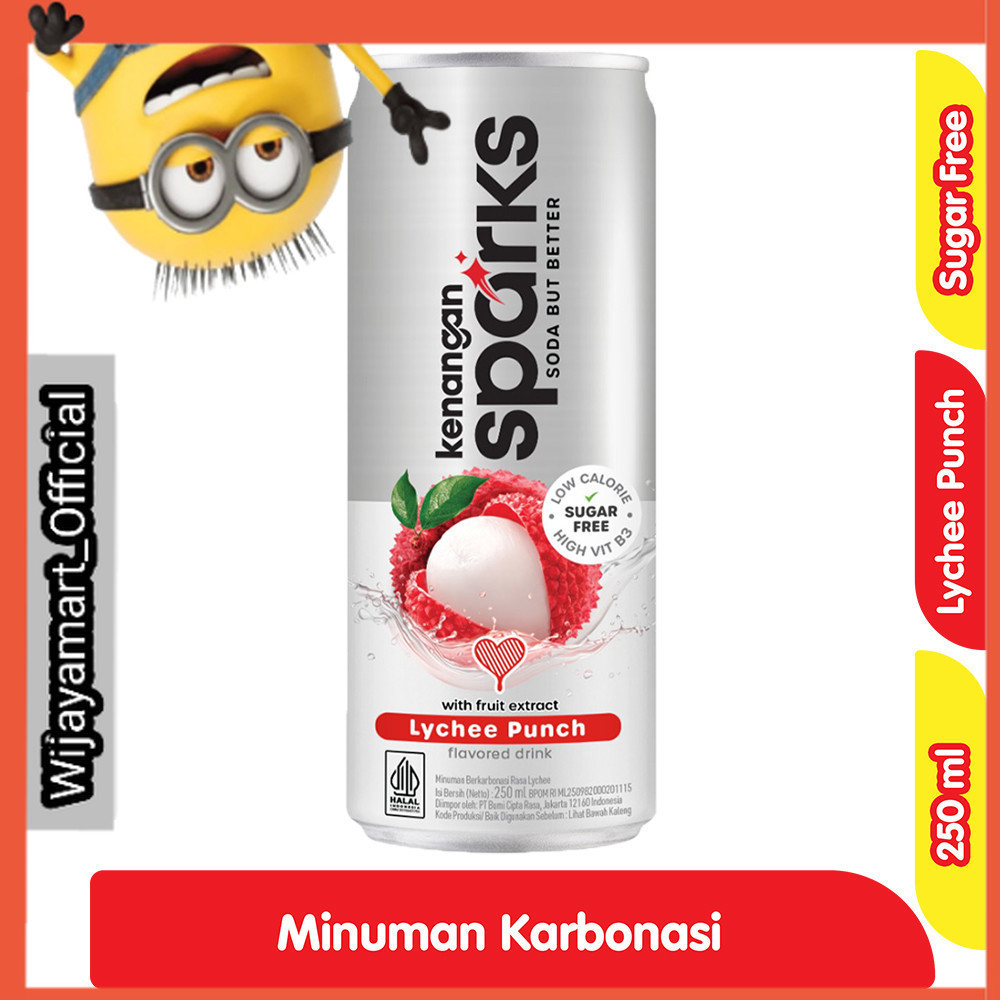 

Kenangan Sparks Minuman Karbonasi Lychee Punch Kaleng 250 ml