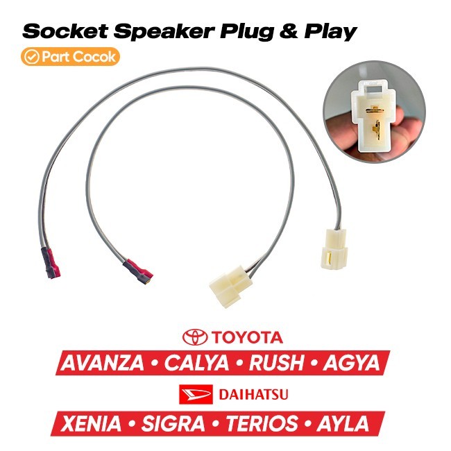 Kabel soket PNP speaker mobil Toyota Daihatsu avanza / xenia / calya / sigra / rush / terios / agya 