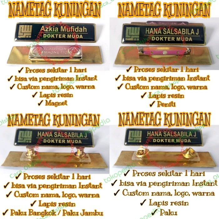 

Koleksi Terbaru- Papan Nama PDH|Name Tag Kuningan Gravo Lapis Resin Peniti|Paku|Magnet - 2.5 x 8cm, PAKU BANGKOK