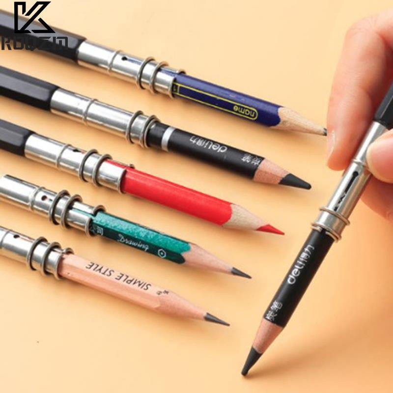 

Adjustable Dual Head Pencil Extender Holder Sketch School Office Art Write Tool