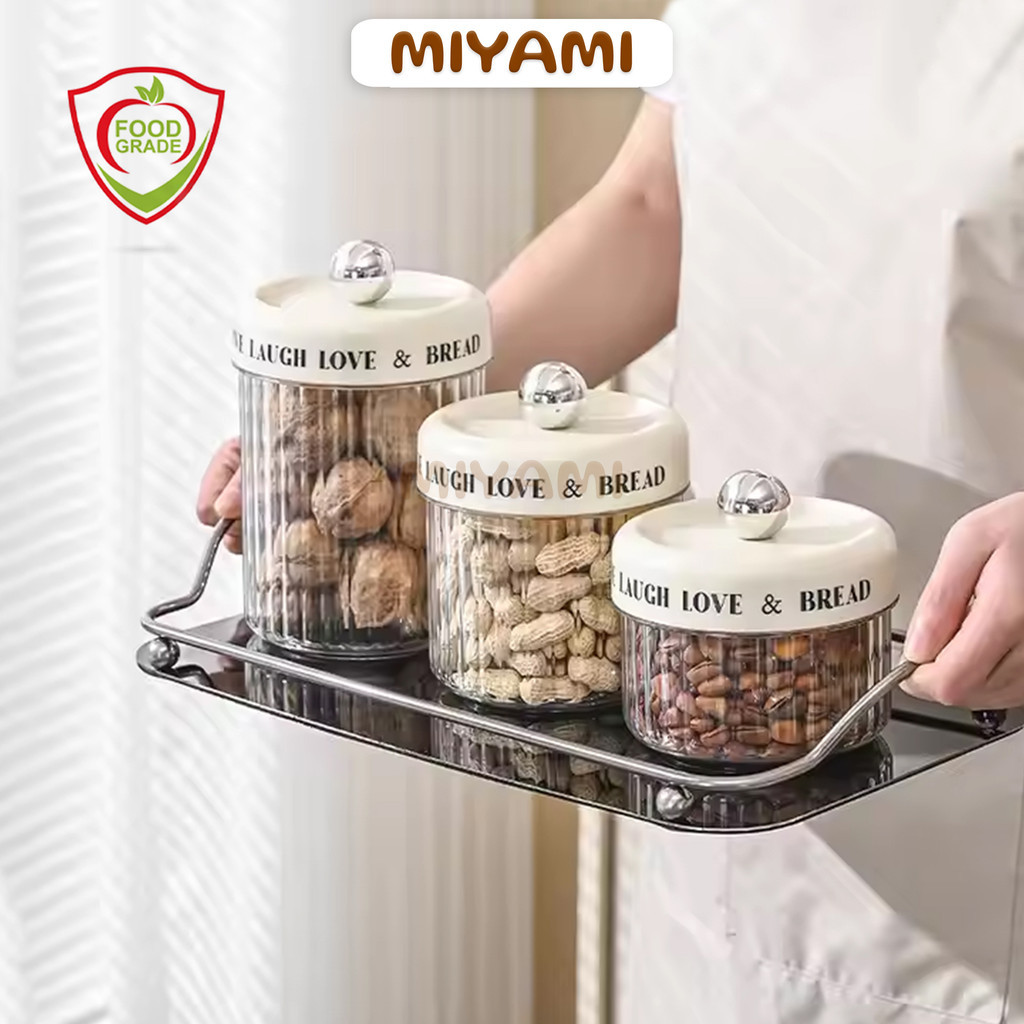 Luxiastore_ Toples Kue Kering Lebaran Bulat Estetik Minimalis Tempat Penyimpanan Makanan Plastik