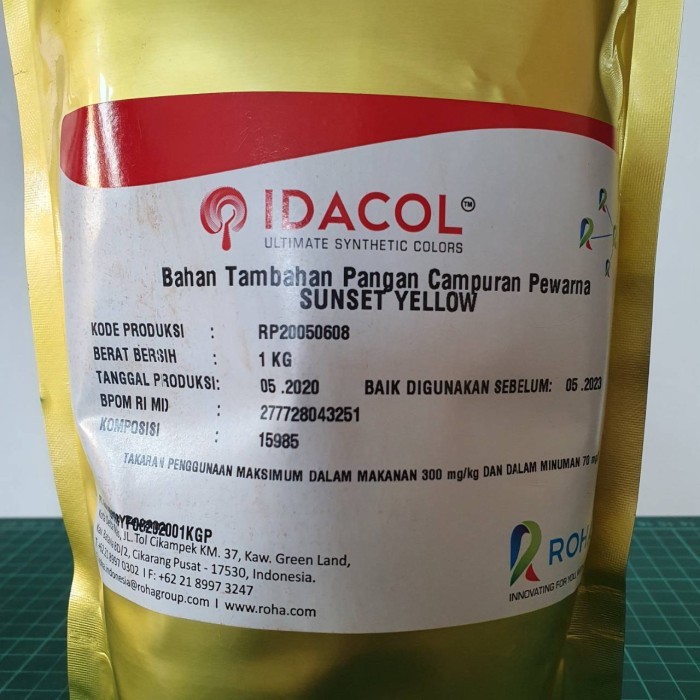 

Idacol Pewarna Makanan Bubuk / Powder - 1 kg - Sunset Yellow