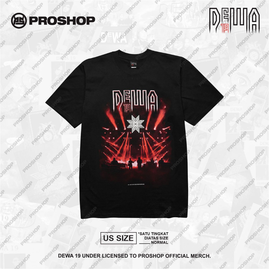 NEW Proshop | Stadium Tour Dewa 19 Tshirt | Kaos Pria Kaos Distro | Hitam T-shirt pria dan wanita