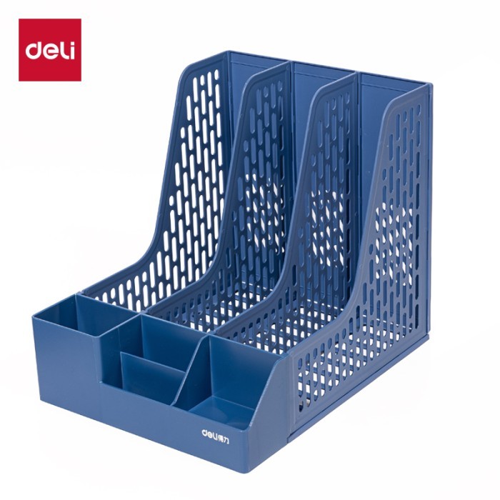 

PROMO -[Bongkar Gudang] Deli File Box / File Tray / File Organizer / Rak Box / Rak Penyimpanan Pena / Rak File Bahan Plastik 3/4 Sekat 984XBES - 3 Sekat - Biru