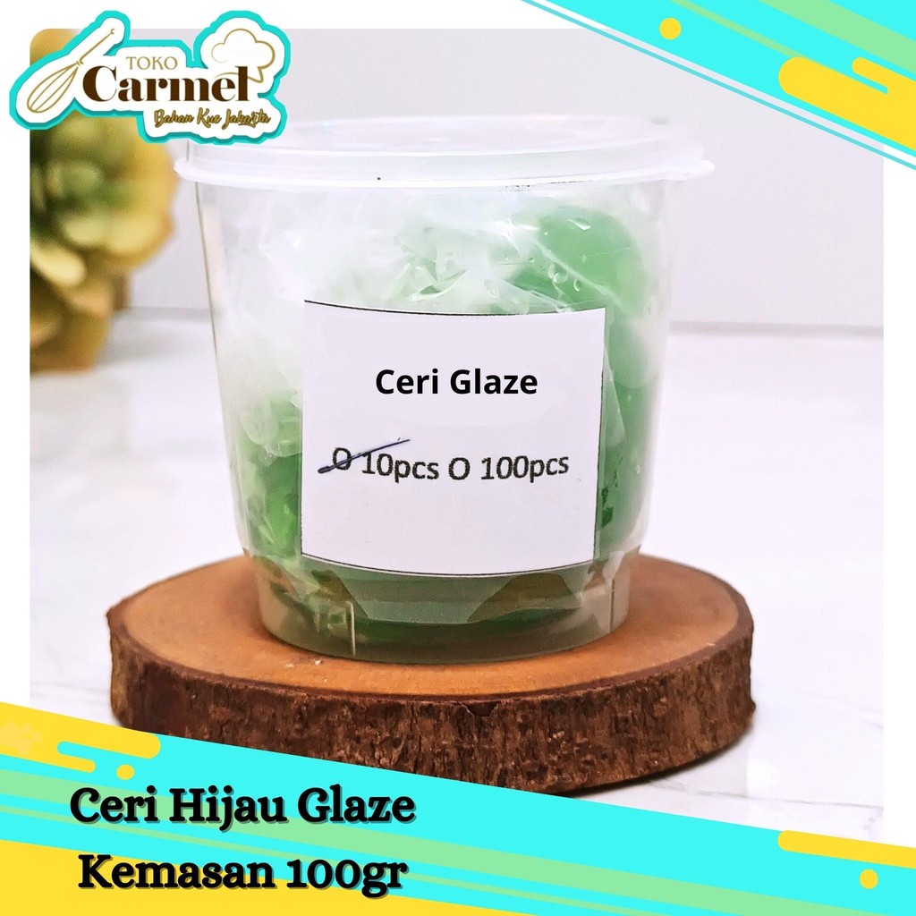 

Ceri Hijau Glace 100gr - Cherries Tanpa Tangkai / Ceri Botak