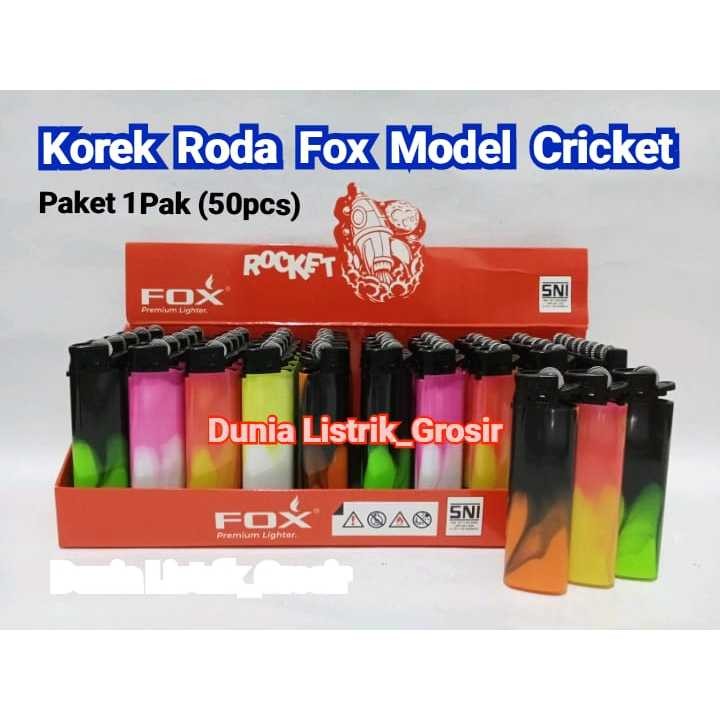 GROSIR PARTAI Korek Roda Fox Rocket Model Cricket Per KOTAK (50 PCS) SNI ORIGINAL MEREK FOX