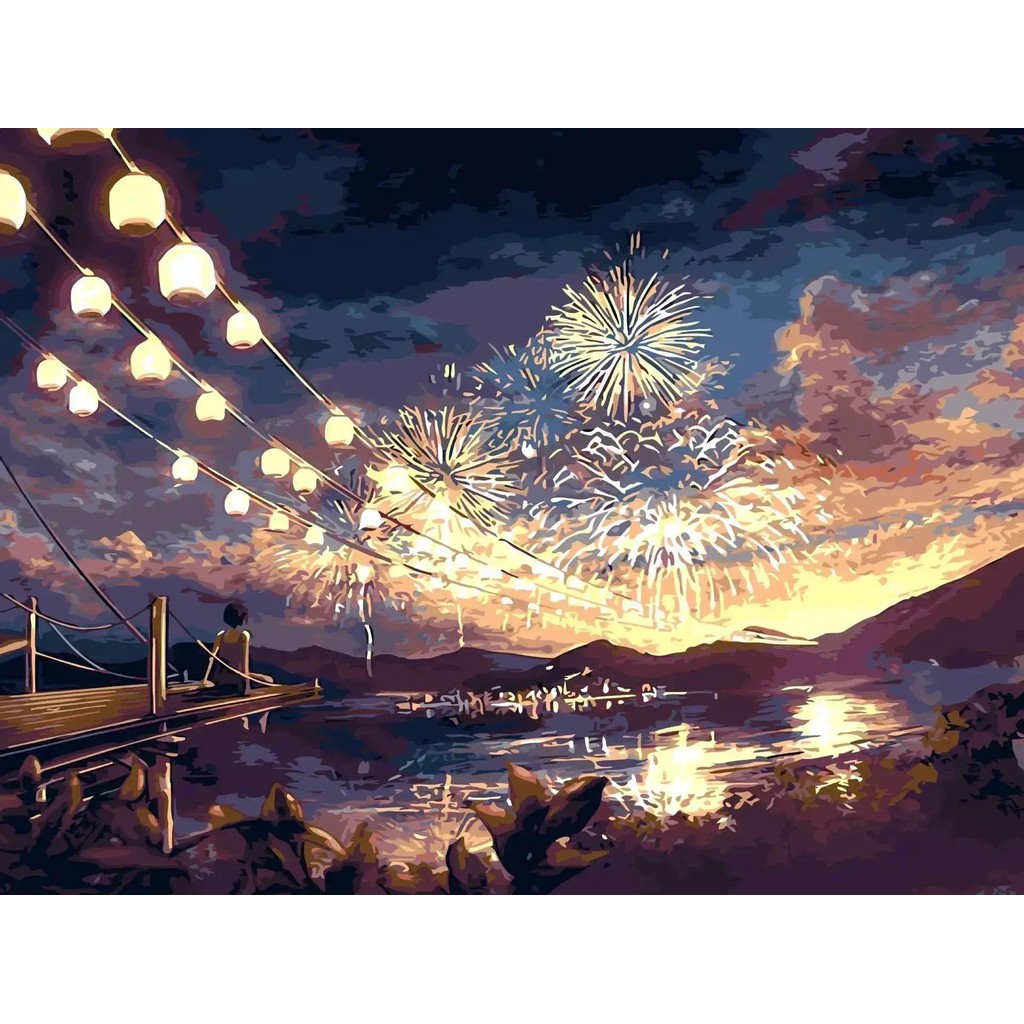 

2230-Tulip diy digital acrylic flower painting explosion hand-filled landscape painting