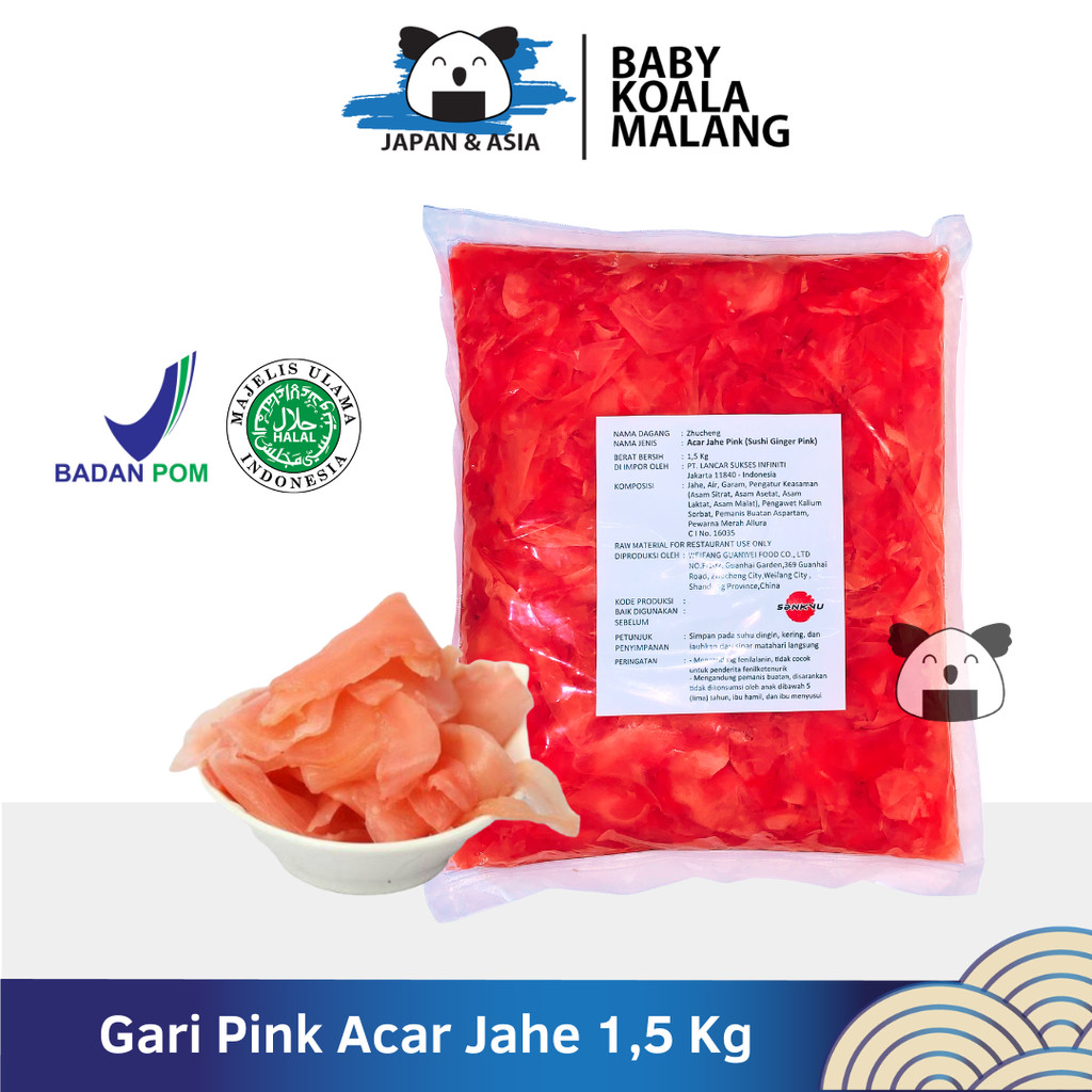 

GARI PINK Acar Jahe Pink Manis 1 Kg Halal │ Gary Import Ginger Pickled for Sushi │ Acar Jahe-BKM