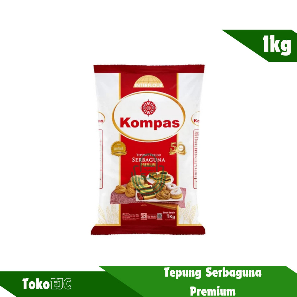 

Tepung Terigu Tepung Serbaguna KOMPAS 1KG