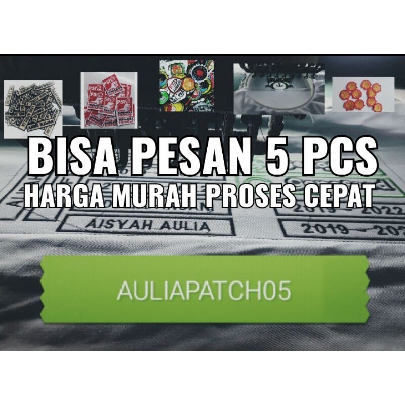 Bordir LOGO CUSTOM / LOGO BORDIR PATCH / LOGO BRAND / EMBLEM PESAN LOGO SENDIRI MIN 5 PCS