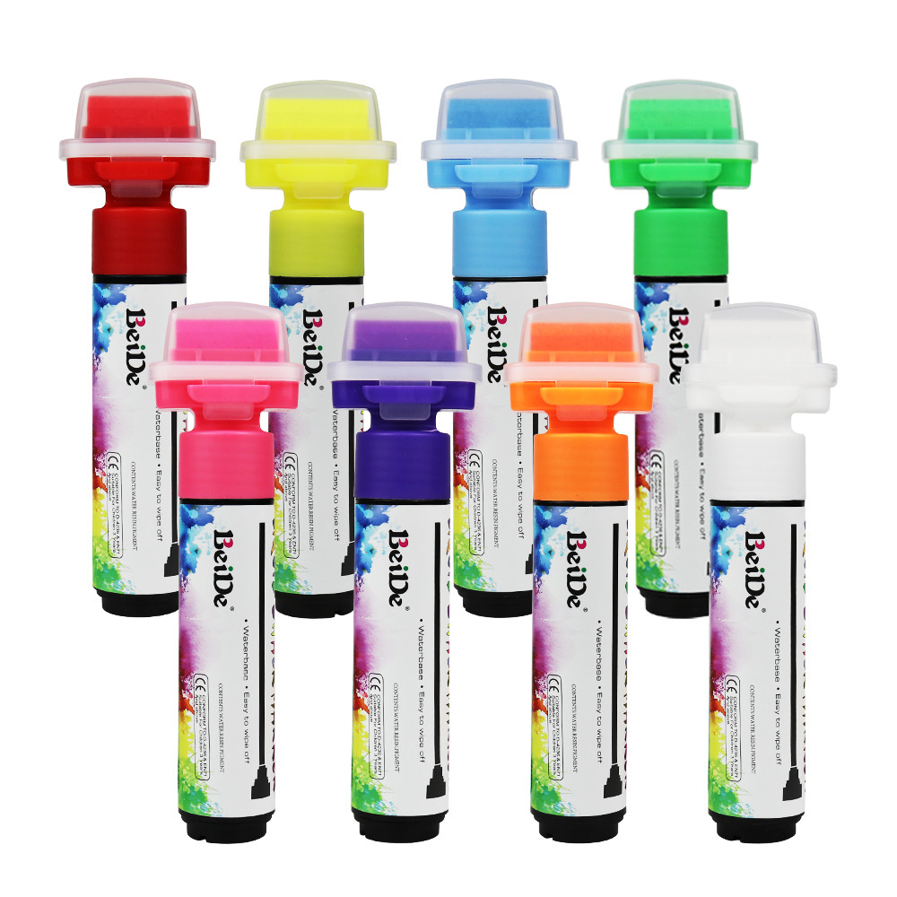 

30mm Flat Liquid Chalk Marker Wet&Dry erase Graffiti Marker for Window , Glass, Chalkboard, LED board