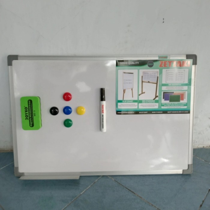 

PAPAN TULIS WHITEBOARD MAGNET GANTUNG SINGLE FACE ZETTAKI 90X120CM