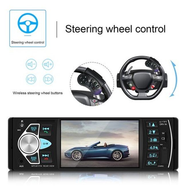 Single Din 4022D LCD 4.1 Inch Monitor Tape Audio Mobil Bonus Remote