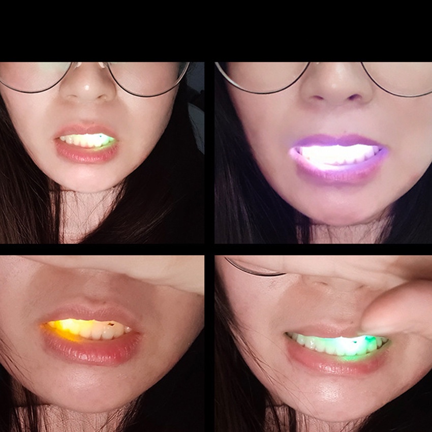 Mainan Behel Gigi Led Warna Warni Viral Halloween Trick Mainan Corong Kedip Kedip Mulut Menyala