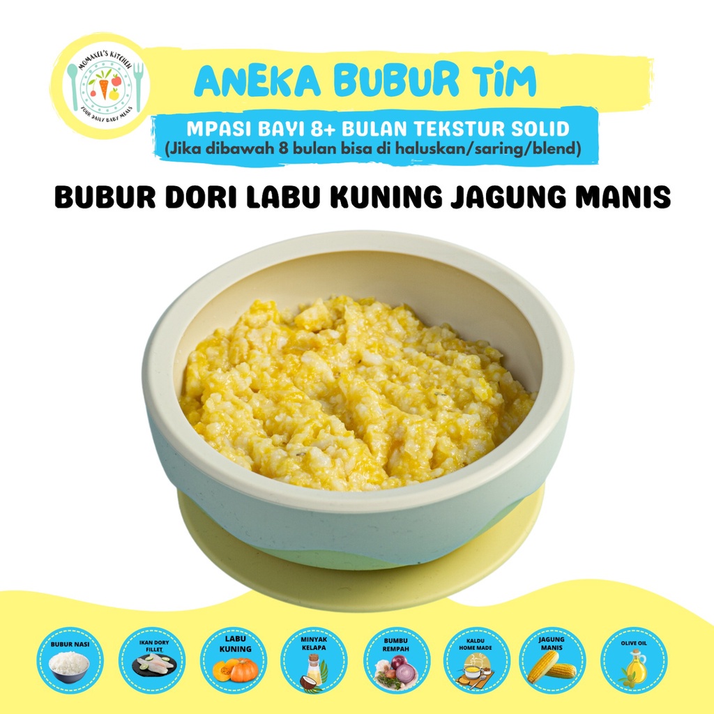 

BUBUR DORY LABU KUNING JAGUNG MANIS (MPASI FROZEN)