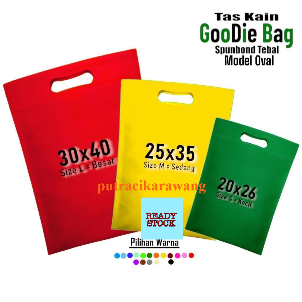 

Tas Kain Spunbond Goodie Bag Oval Besar / Kecil S,M&L 20x26 , 25x35 & 30x40 Untuk Kantong belanja Lipat, Goody Bag Bingkisan Souvenir Snack Ultah / Ulang Tahun anak / Suvenir Pernikahan / Haji Umroh Yasin Murah Pengganti Plastik Paper bag Ramah Lingkungan