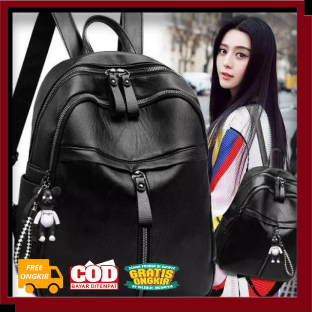 TAS LAPTOP MODEL BARU KUAT TAHAN LAMA /DLSHA - 26 TAS RANSEL KULIT WANITA BACKPACK FASHION TAS REFEN