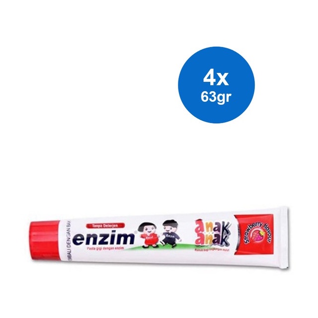 Enzim Pasta Gigi Anak Strawberry 4 x 63 gr