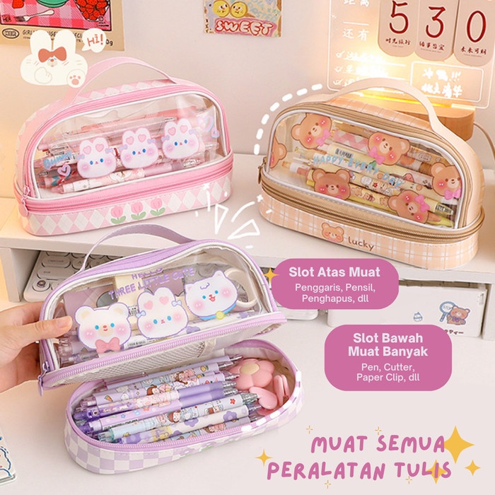 

Mismi Abigail Pencil Case Kotak Pensil Sekolah Besar Dual - PC5A - Kuning