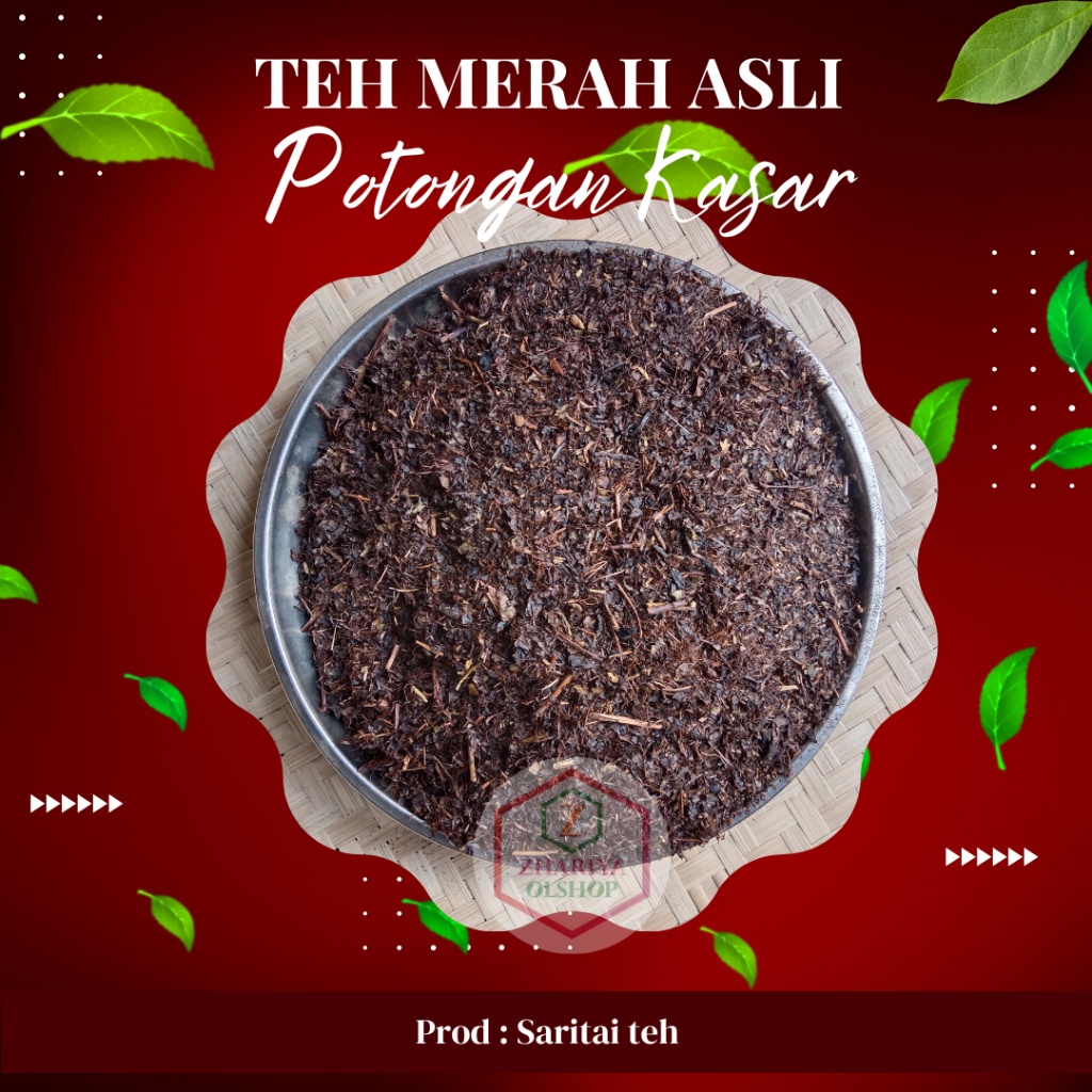 

Teh Hitam, Teh Merah Asli,(Black Tea) varian bubuk kasar