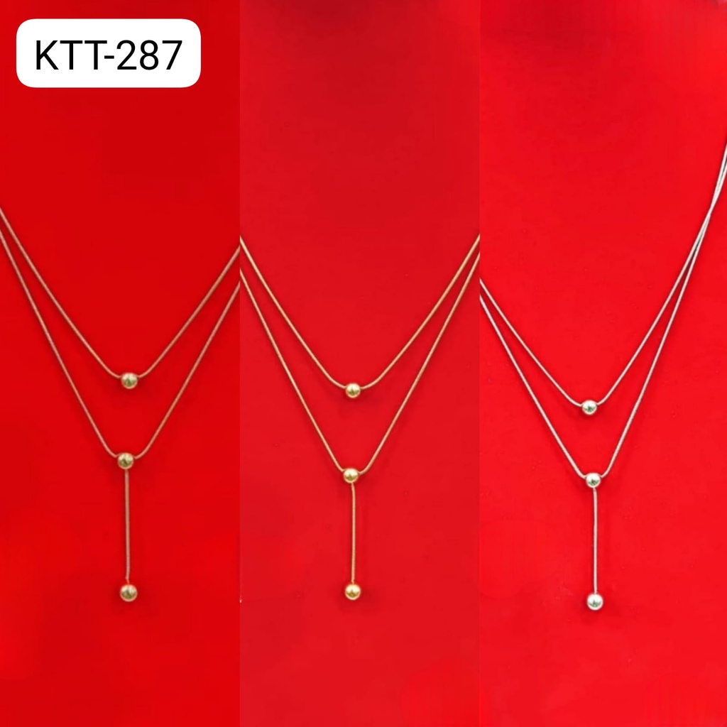 KALUNG TITANIUM RANTAI EMAS GOLD POLOS BOLA KECIL / KALUNG PRIA WANITA ANAK DUNIA GELANG