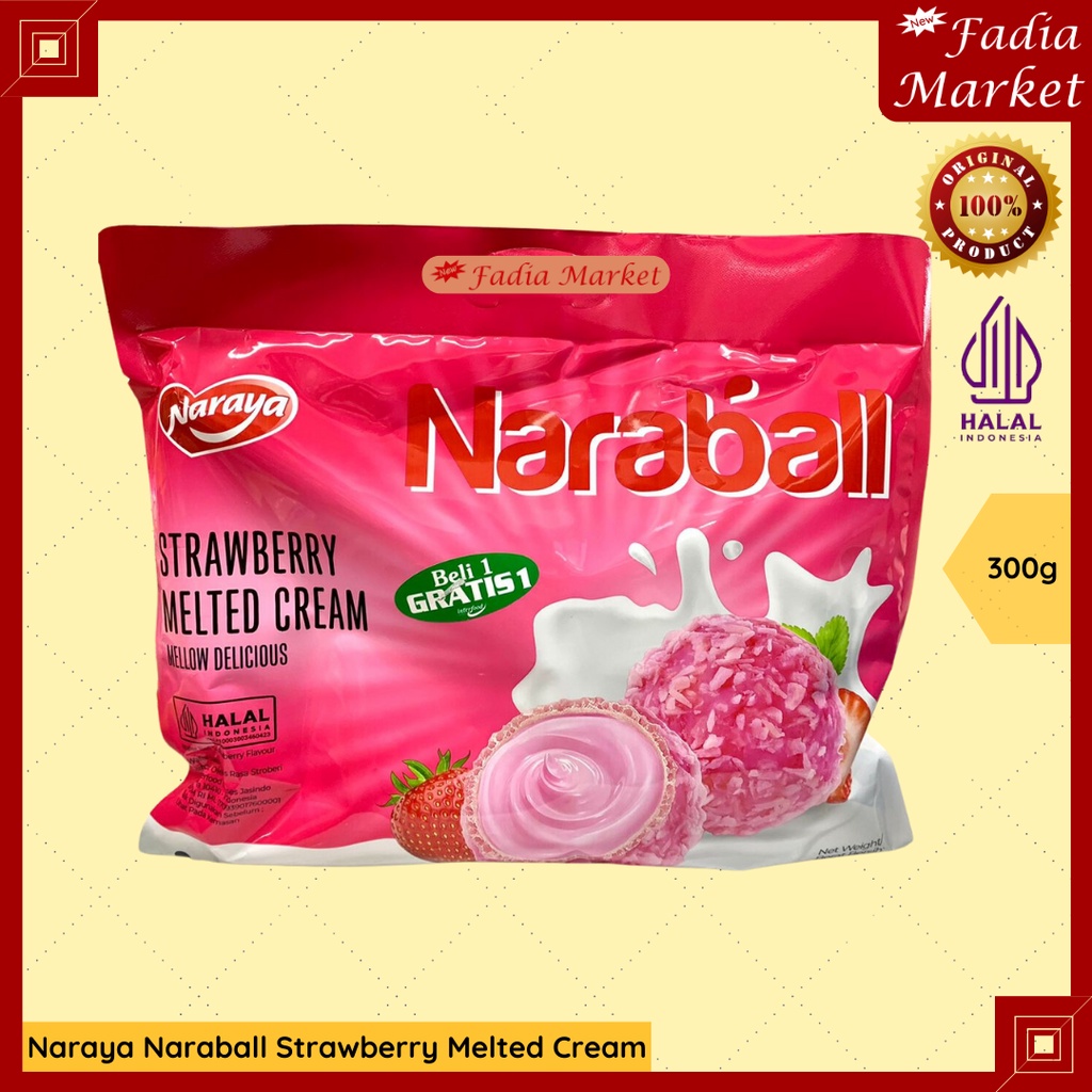 

DISKON EXP JULI 2025 Naraya Naraball Strawberry Melted Cream Biscuit 300g