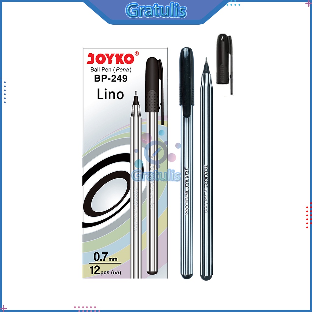 

BALLPOINT LINO JOYKO [BP-249/12 PCS] / PULPEN PENA PEN TINTA WARNA HITAM POLKADOT [1 PACK]