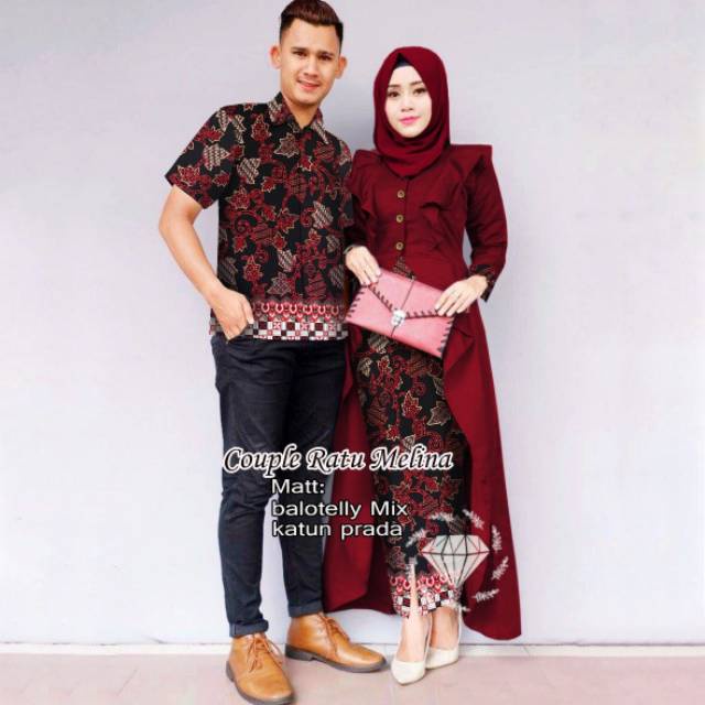 COUPLE PASANGAN KONDANGAN GAMIS COUPLE KELUARGA COUPLE CP RATUMELINA BATIK