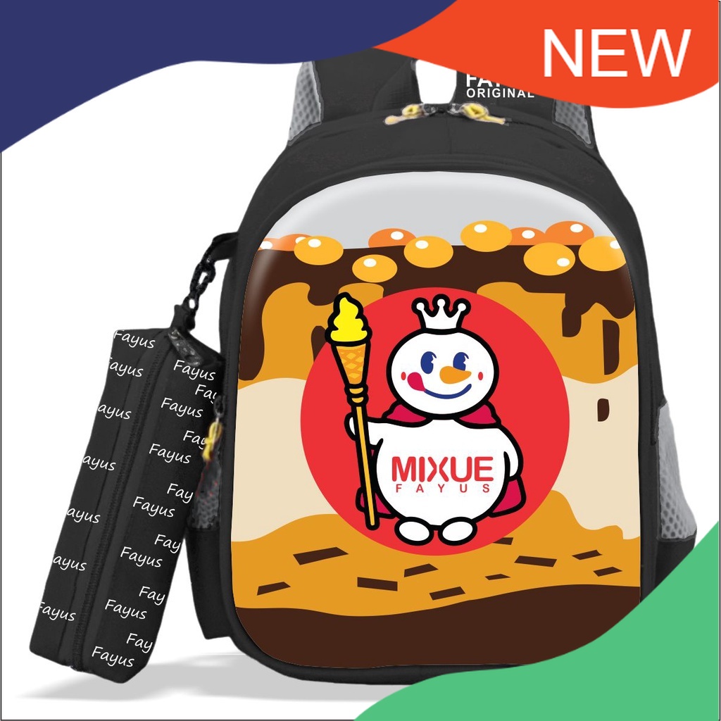 2in1 TAS SEKOLAH MIXUE KARAKTER ES KRIM VIRAL ES KRIM MIXUE/Bunga Anak