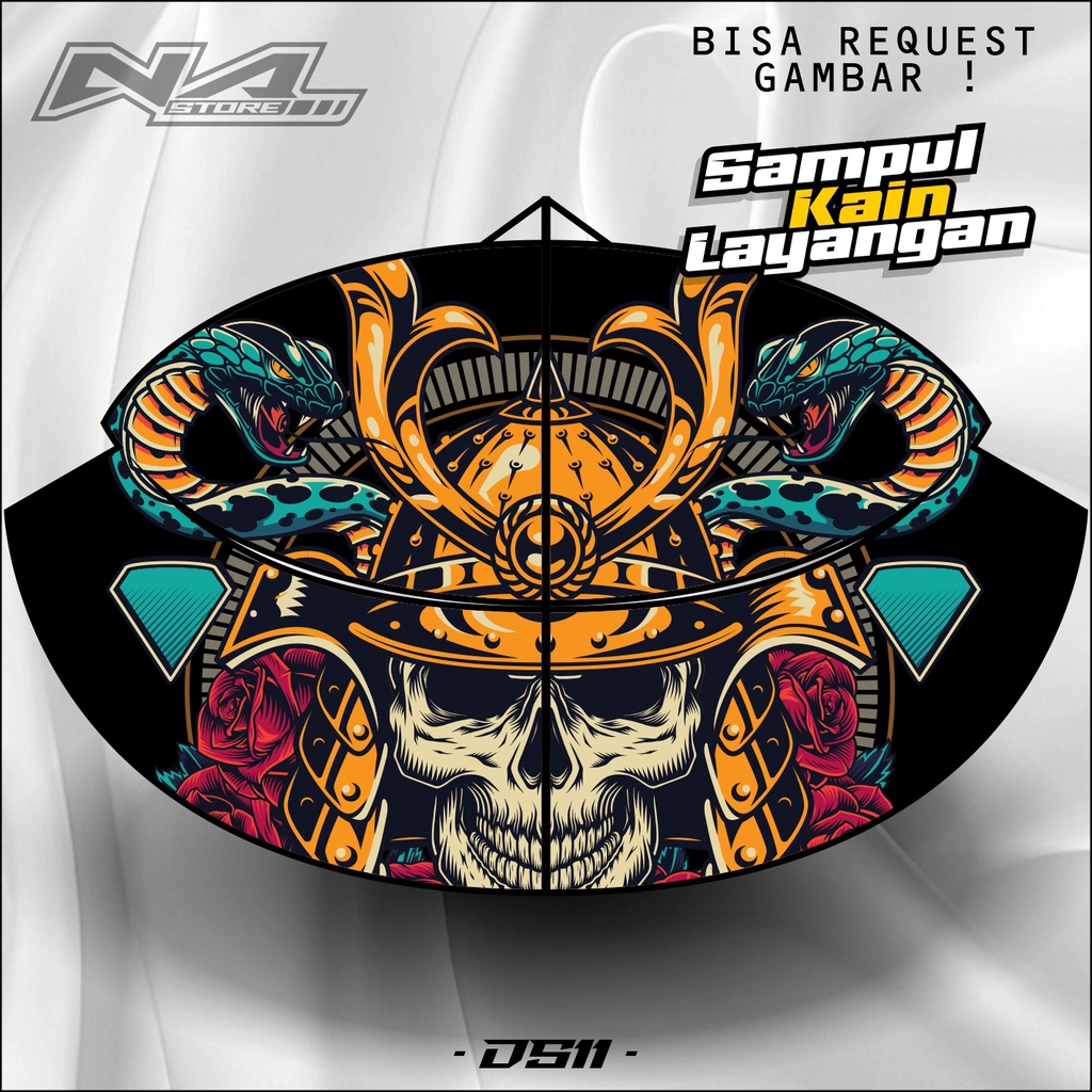 Kain Layangan Motif Custom Full Printing Bahan Satin Peles High Quality Bisa Request