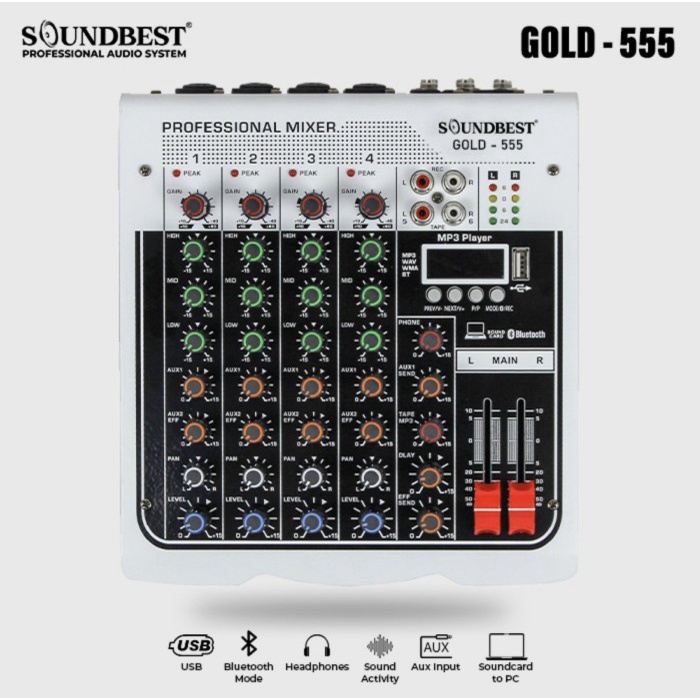 Mixer Soundbest Gold 555 Original 4 Channel