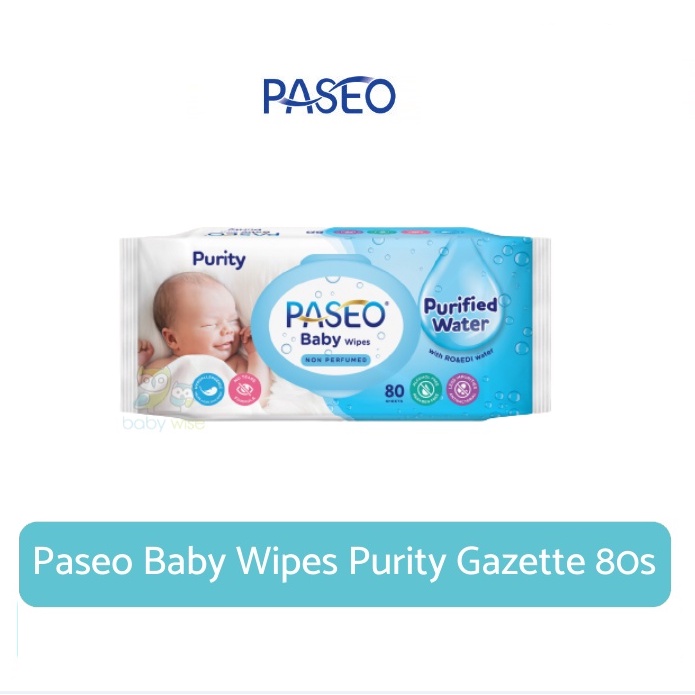 Paseo Baby Wipes Purity Gazette 80s Purified Water