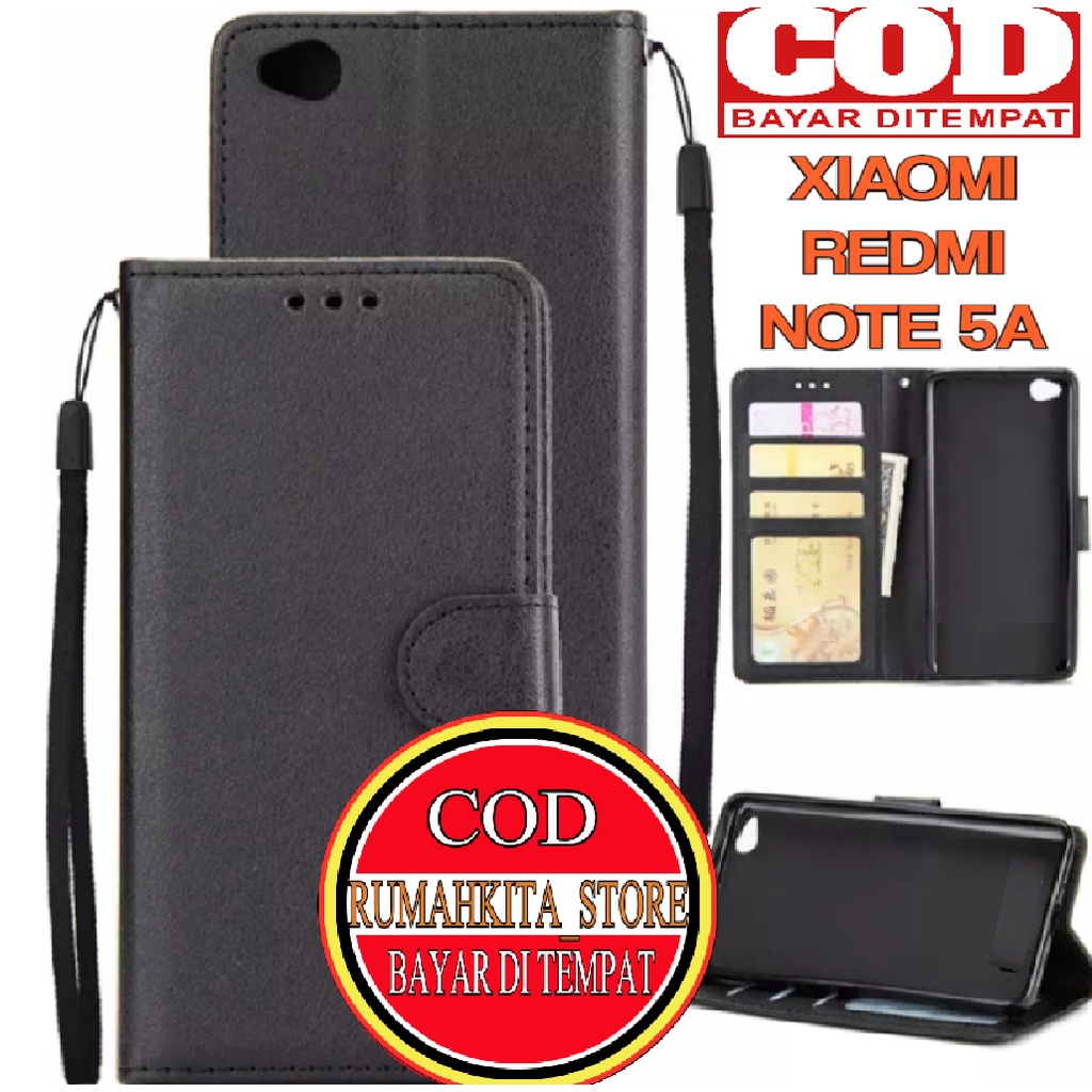 XIAOMI REDMI NOTE 5A FLIP LEATHER CASE PREMIUM-FLIP WALLET CASE KULIT UNTUK XIAOMI REDMI NOTE 5A - C
