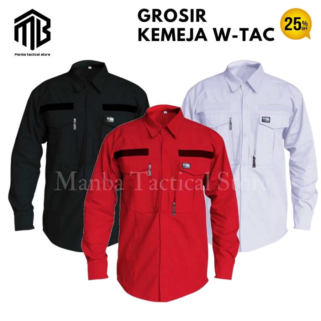 GROSIR kemeja pdh lengan panjang W-Tac / KEMEJA W-TAC TANGAN PANJANG