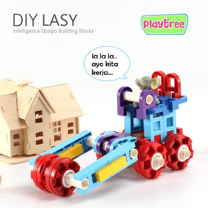 Mainan Balok DIY Lasy Block Bongkar Pasang Mainan Anak PlayTree