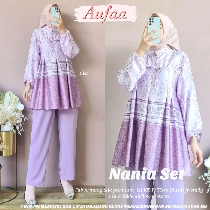 BAJU TERBARU wanita setelan nania set PREMIUM